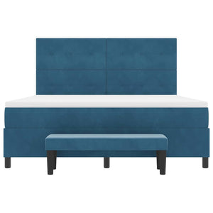 Κρεβάτι με ελατήρια Σκούρο Μπλε 200 x 180 cm Βελούδο - Pakobazaar