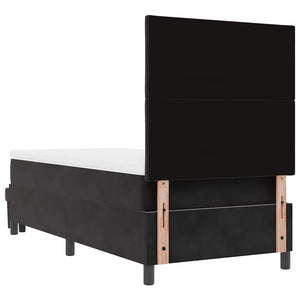 Κρεβάτι με ελατήρια με κεφαλάρι Μαύρο 190 x 90 cm Βελούδο - Pakobazaar