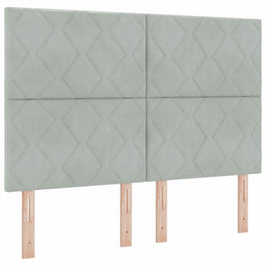 Κρεβάτι με ελατήρια Ανοιχτό γκρι 200 x 140 cm Βελούδο