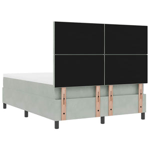 Κρεβάτι με ελατήρια Ανοιχτό γκρι 200 x 140 cm Βελούδο