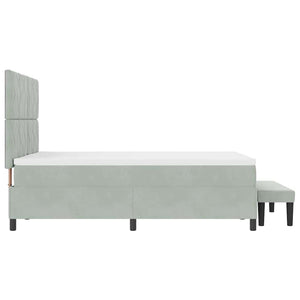 Κρεβάτι με ελατήρια Ανοιχτό γκρι 200 x 140 cm Βελούδο
