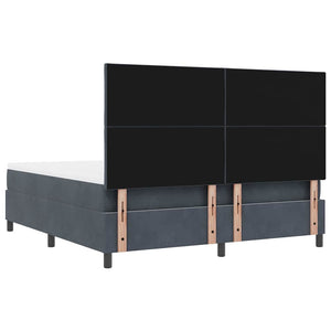 Κρεβάτι με ελατήρια Σκούρο γκρι 200 x 180 cm Βελούδο - Pakobazaar