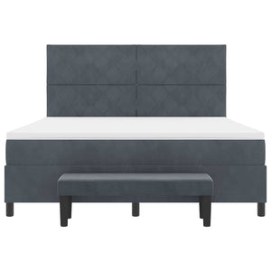 Κρεβάτι με ελατήρια Σκούρο γκρι 200 x 180 cm Βελούδο - Pakobazaar