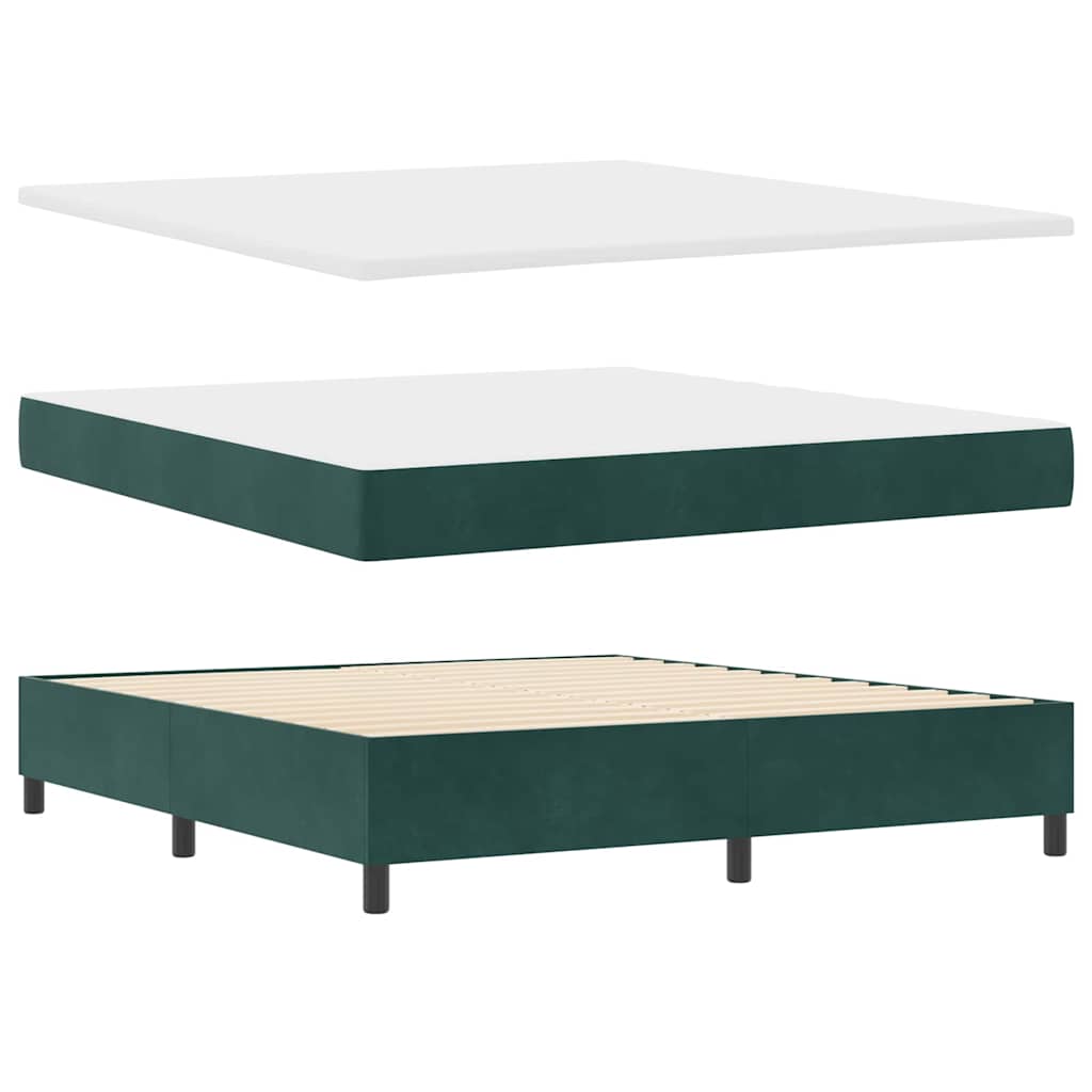 Κρεβάτι με ελατήρια Σκούρο πράσινο 200 x 180 cm Βελούδο
