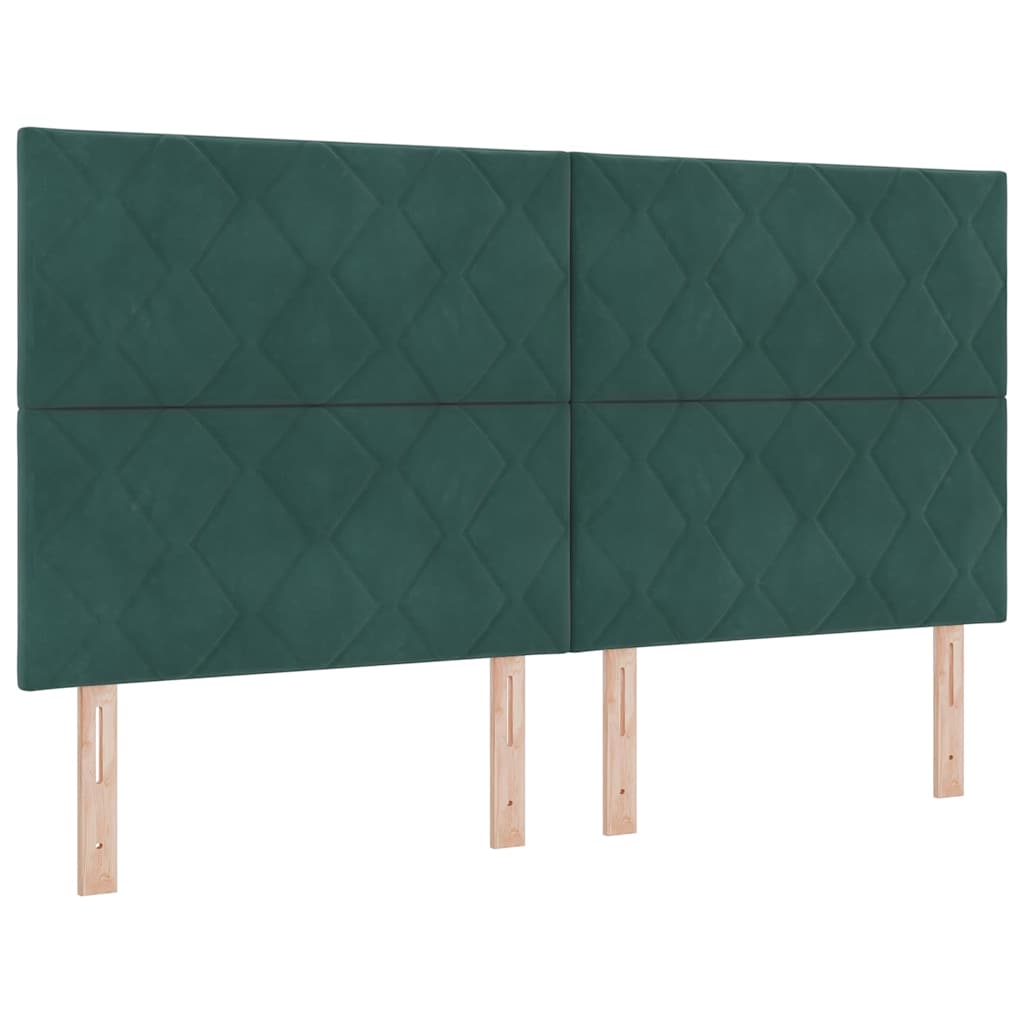 Κρεβάτι με ελατήρια Σκούρο πράσινο 200 x 180 cm Βελούδο