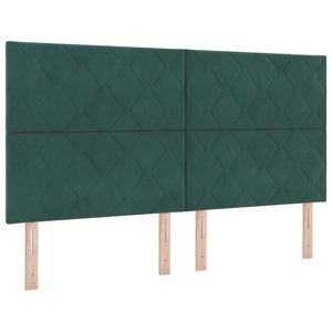 Κρεβάτι με ελατήρια Σκούρο πράσινο 200 x 180 cm Βελούδο