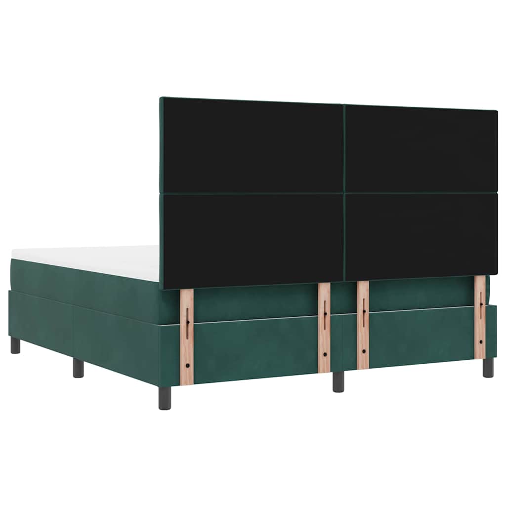Κρεβάτι με ελατήρια Σκούρο πράσινο 200 x 180 cm Βελούδο