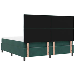 Κρεβάτι με ελατήρια Σκούρο πράσινο 200 x 180 cm Βελούδο