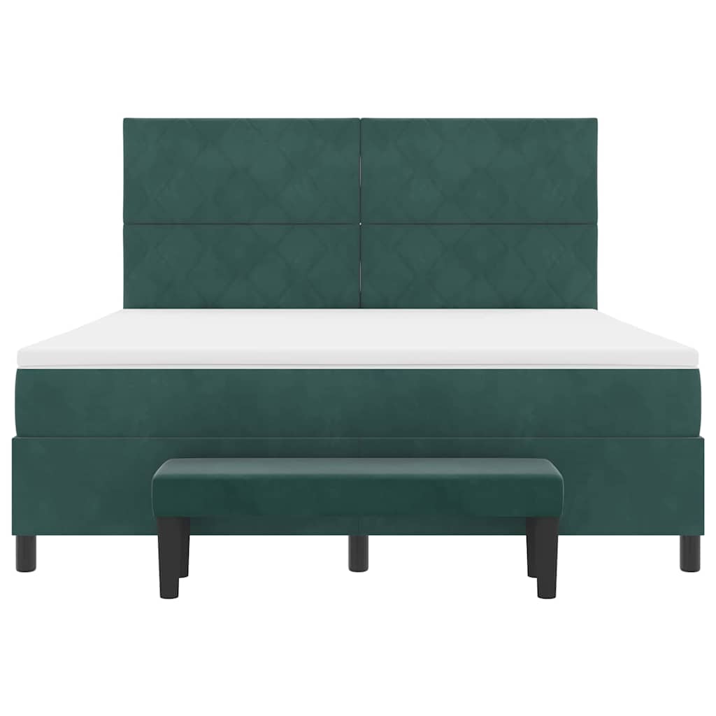 Κρεβάτι με ελατήρια Σκούρο πράσινο 200 x 180 cm Βελούδο