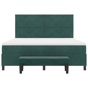 Κρεβάτι με ελατήρια Σκούρο πράσινο 200 x 180 cm Βελούδο