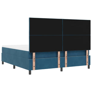 Κρεβάτι με ελατήρια Σκούρο Μπλε 200 x 180 cm Βελούδο - Pakobazaar