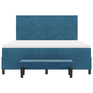 Κρεβάτι με ελατήρια Σκούρο Μπλε 200 x 180 cm Βελούδο - Pakobazaar