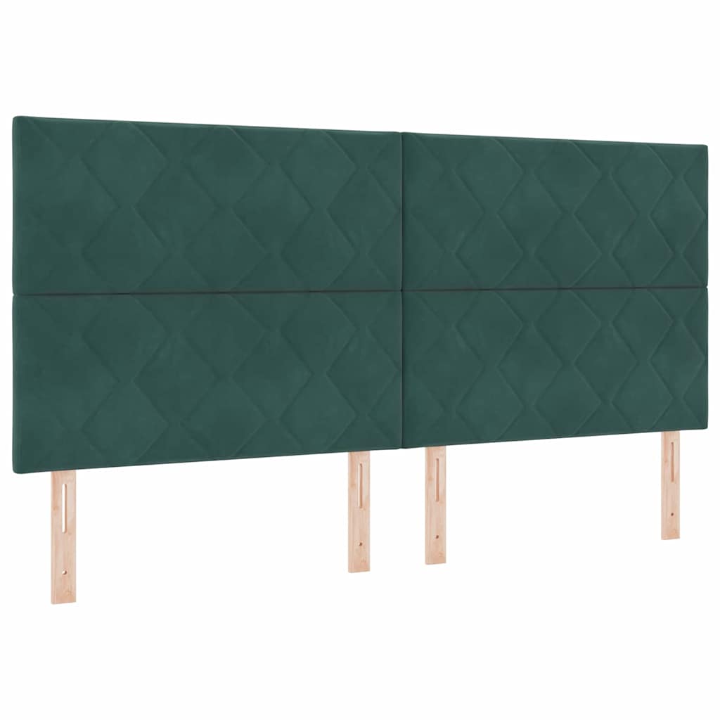Κρεβάτι με ελατήρια Σκούρο Πράσινο 200 x 200 cm Βελούδο