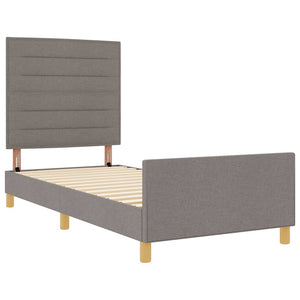 Σκελετός Κρεβατιού με κεφαλάρι Taupe 80 x 200 cm ύφασμα - Pakobazaar