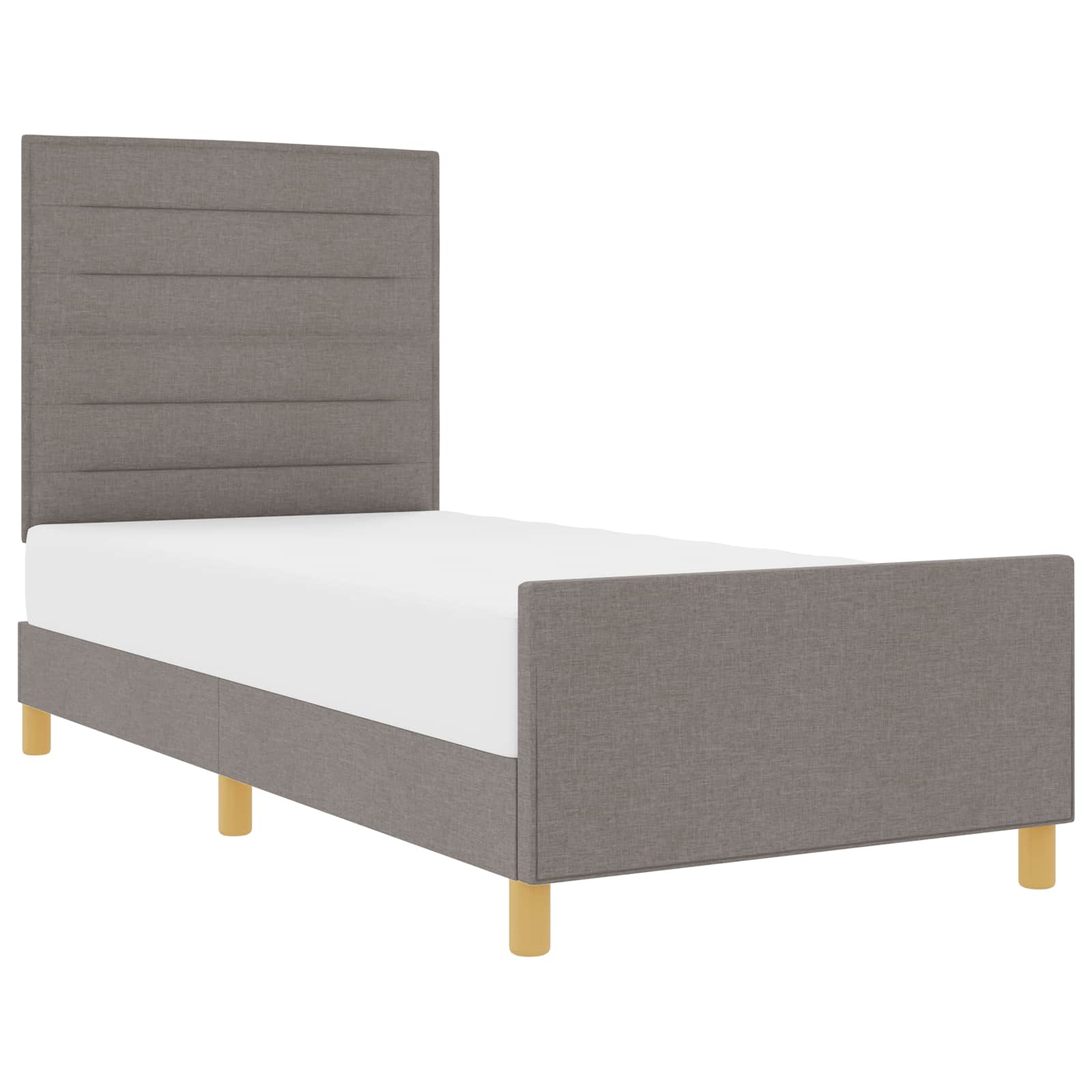 Σκελετός Κρεβατιού με κεφαλάρι Taupe 90 x 190 cm ύφασμα - Pakobazaar