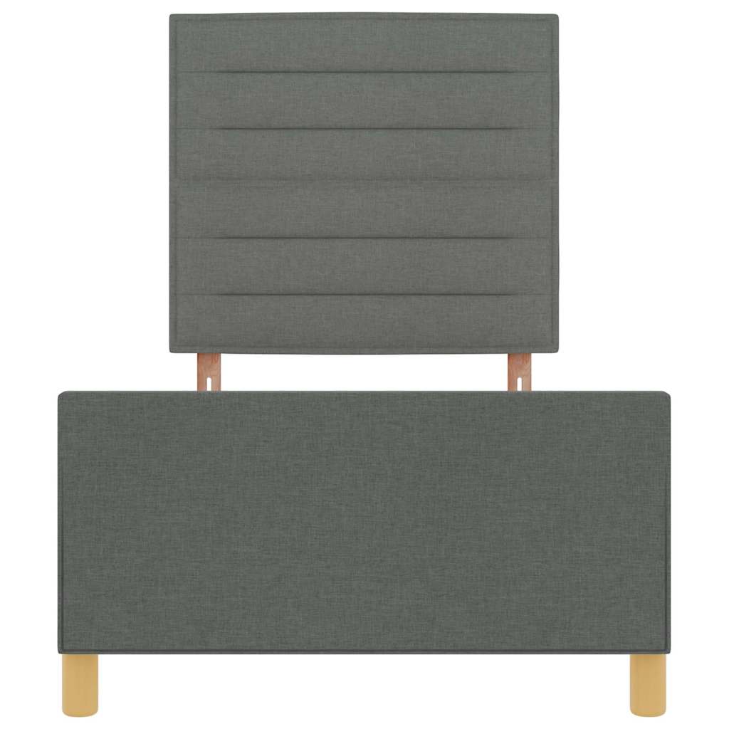 Σκελετός Κρεβατιού με κεφαλάρι Σκούρο γκρι 90 x 200 cm ύφασμα - Pakobazaar