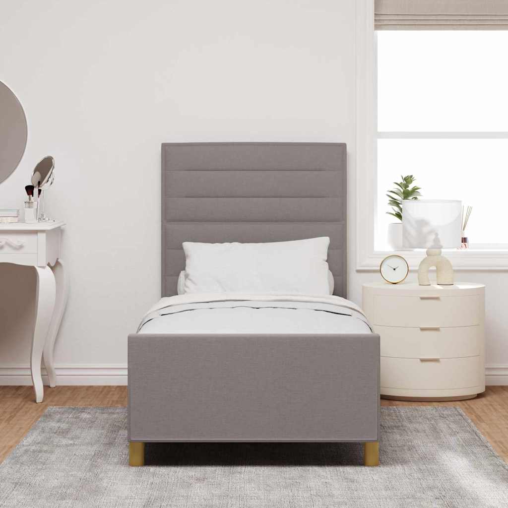 Σκελετός Κρεβατιού με κεφαλάρι Taupe 90 x 200 cm ύφασμα - Pakobazaar