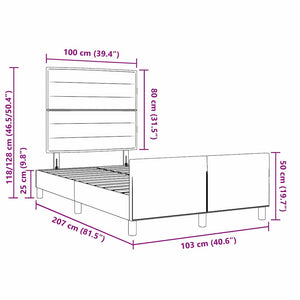 Σκελετός Κρεβατιού με κεφαλάρι Taupe 100 x 200 cm ύφασμα