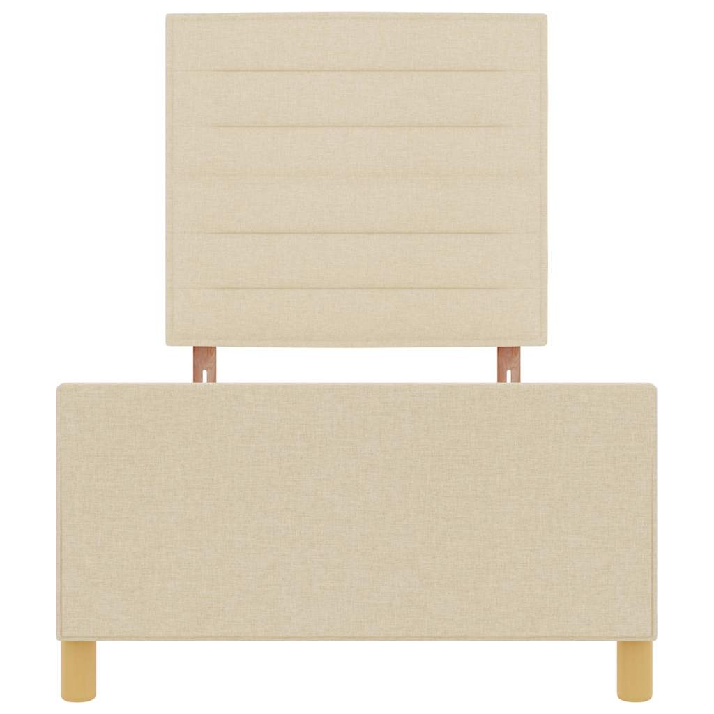 Σκελετός Κρεβατιού με κεφαλάρι Κρεμ 100 x 200 cm ύφασμα - Pakobazaar