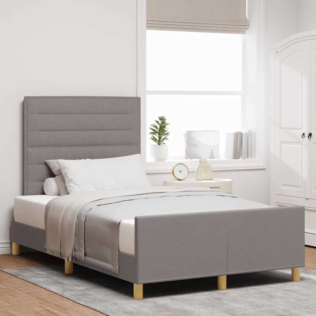 Σκελετός Κρεβατιού με κεφαλάρι Taupe 120 x 200 cm ύφασμα
