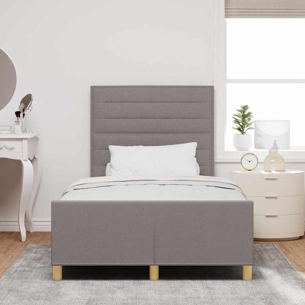 Σκελετός Κρεβατιού με κεφαλάρι Taupe 120 x 200 cm ύφασμα