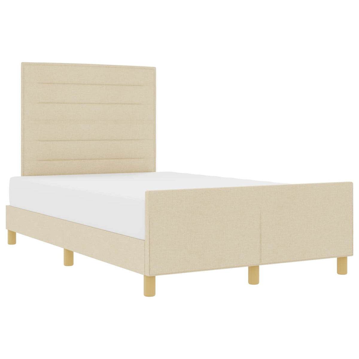 Σκελετός Κρεβατιού με κεφαλάρι Κρεμ 140 x 190 cm ύφασμα