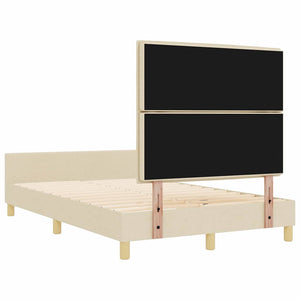 Σκελετός Κρεβατιού με κεφαλάρι Κρεμ 140 x 190 cm ύφασμα - Pakobazaar