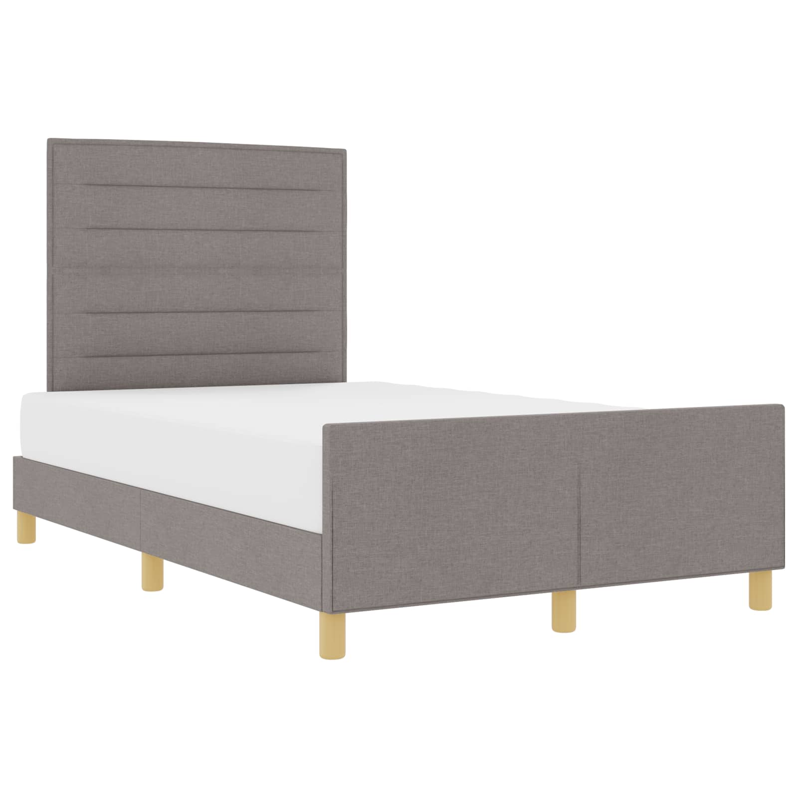 Σκελετός Κρεβατιού με κεφαλάρι Taupe 140 x 200 cm ύφασμα - Pakobazaar