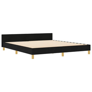 Σκελετός Κρεβατιού με κεφαλάρι Μαύρο 180 x 200 cm ύφασμα - Pakobazaar