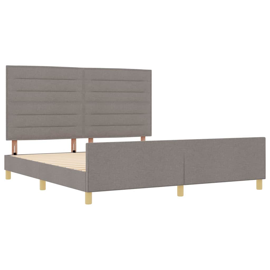 Σκελετός Κρεβατιού με κεφαλάρι Taupe 180 x 200 cm ύφασμα - Pakobazaar