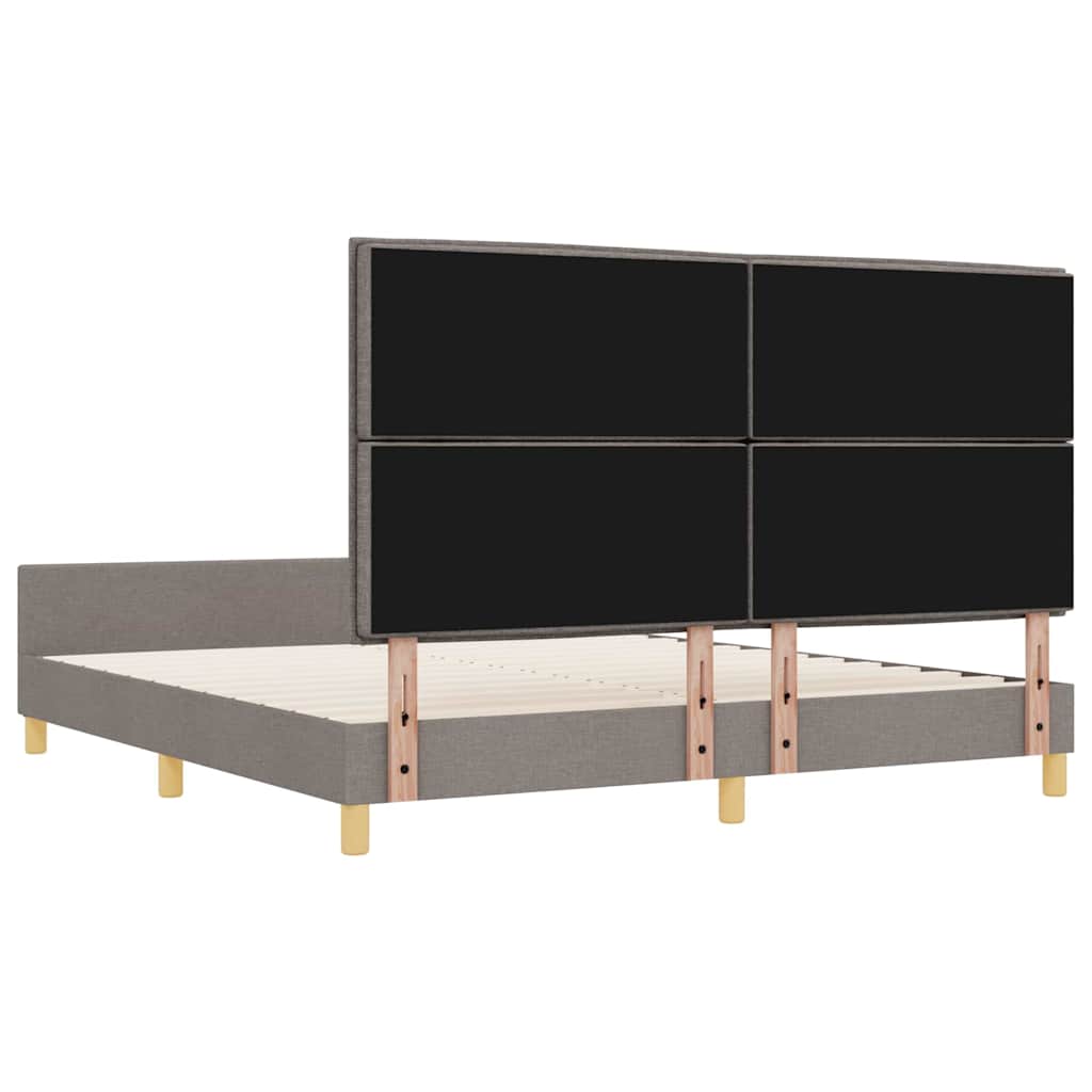 Σκελετός Κρεβατιού με κεφαλάρι Taupe 180 x 200 cm ύφασμα - Pakobazaar