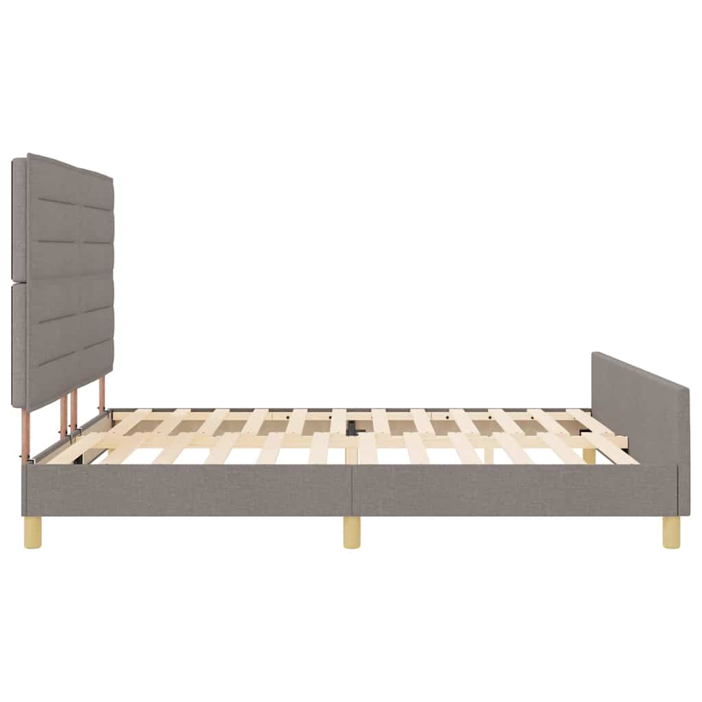 Σκελετός Κρεβατιού με κεφαλάρι Taupe 180 x 200 cm ύφασμα - Pakobazaar