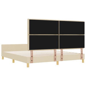 Σκελετός Κρεβατιού με κεφαλάρι Κρεμ 180 x 200 cm ύφασμα - Pakobazaar