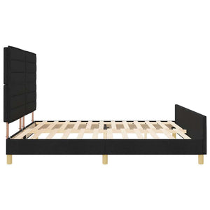 Σκελετός Κρεβατιού με κεφαλάρι Μαύρο 200 x 200 cm ύφασμα - Pakobazaar