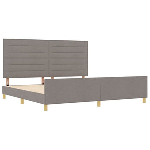 Σκελετός Κρεβατιού με κεφαλάρι Taupe 200 x 200 cm ύφασμα - Pakobazaar