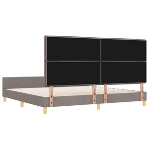 Σκελετός Κρεβατιού με κεφαλάρι Taupe 200 x 200 cm ύφασμα - Pakobazaar