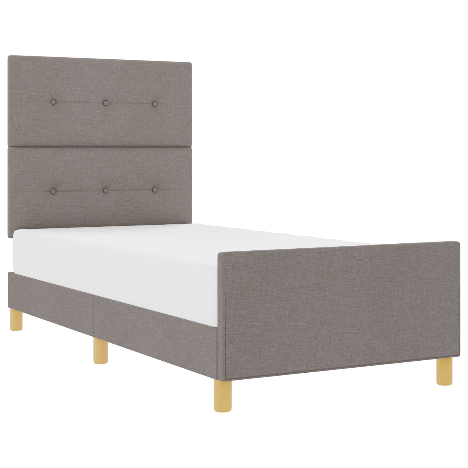 Σκελετός Κρεβατιού με κεφαλάρι Taupe 90 x 190 cm ύφασμα - Pakobazaar