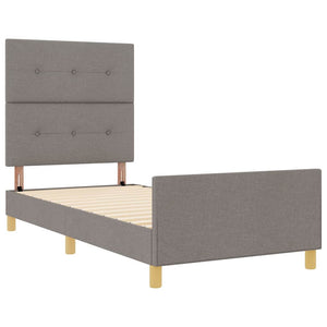 Σκελετός Κρεβατιού με κεφαλάρι Taupe 90 x 190 cm ύφασμα - Pakobazaar