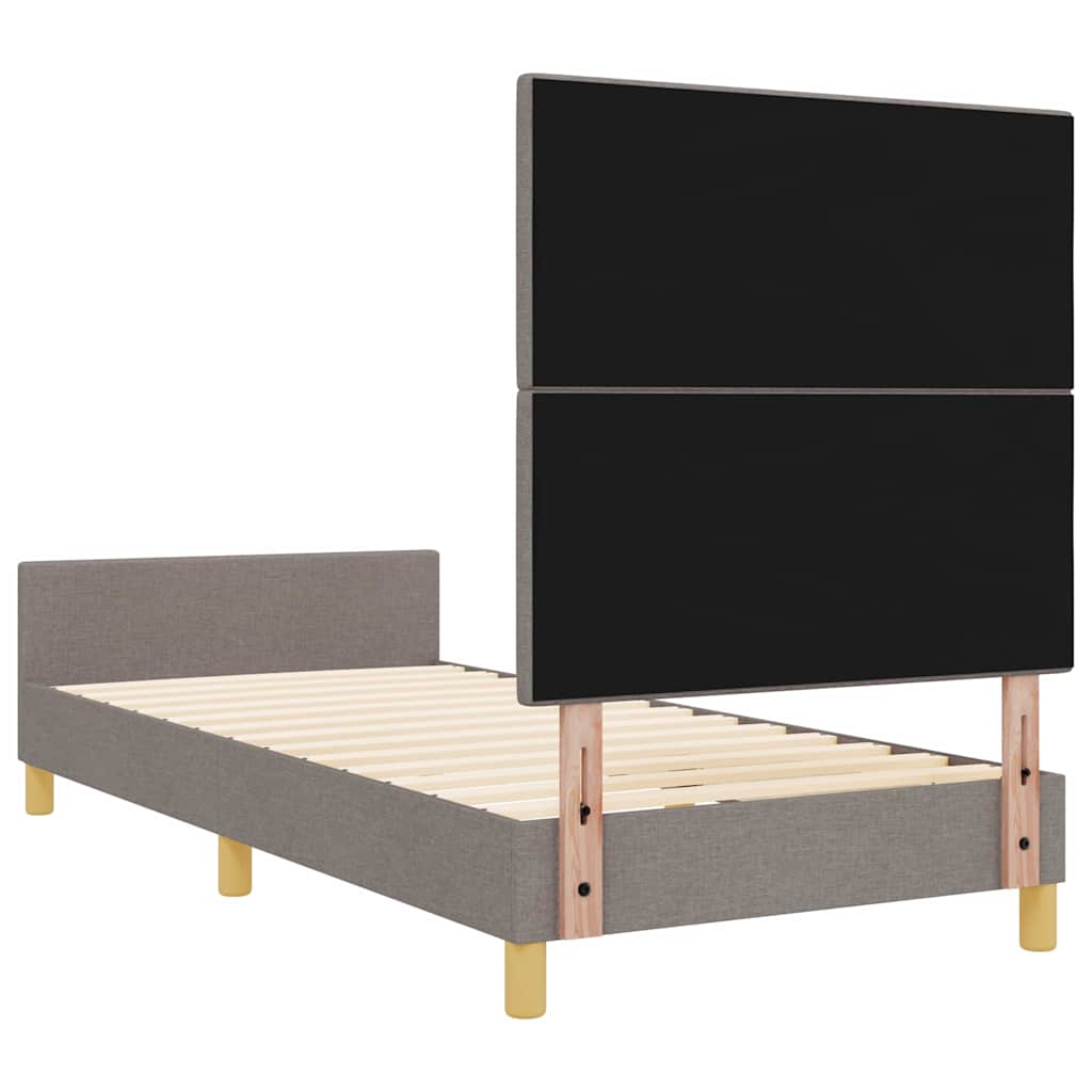 Σκελετός Κρεβατιού με κεφαλάρι Taupe 90 x 190 cm ύφασμα - Pakobazaar