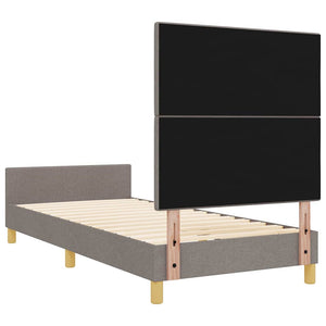 Σκελετός Κρεβατιού με κεφαλάρι Taupe 90 x 190 cm ύφασμα - Pakobazaar