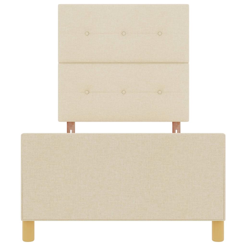 Σκελετός Κρεβατιού με κεφαλάρι Κρεμ 100 x 200 cm ύφασμα