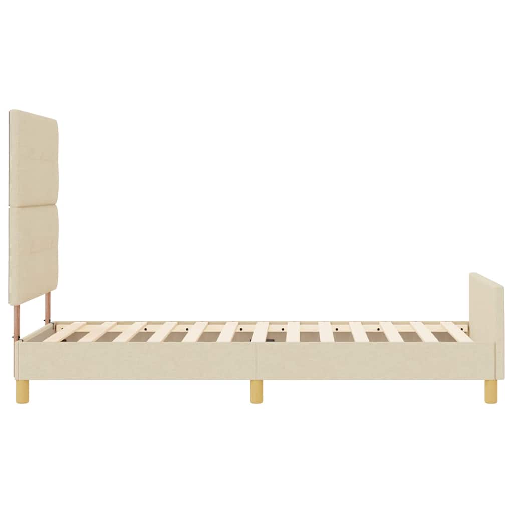 Σκελετός Κρεβατιού με κεφαλάρι Κρεμ 100 x 200 cm ύφασμα
