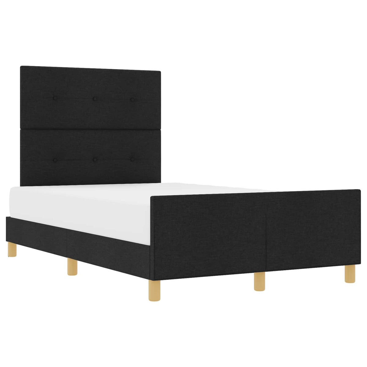 Σκελετός Κρεβατιού με κεφαλάρι Μαύρο 120 x 190 cm ύφασμα - Pakobazaar