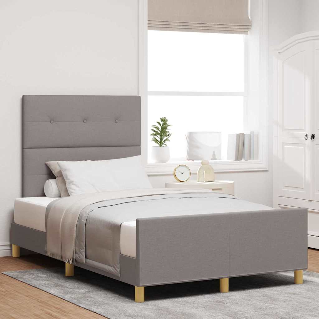 Σκελετός Κρεβατιού με κεφαλάρι Taupe 120 x 200 cm ύφασμα