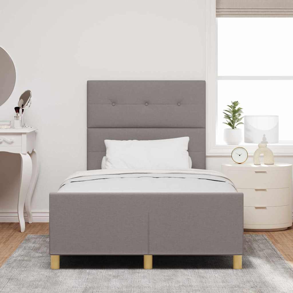 Σκελετός Κρεβατιού με κεφαλάρι Taupe 120 x 200 cm ύφασμα