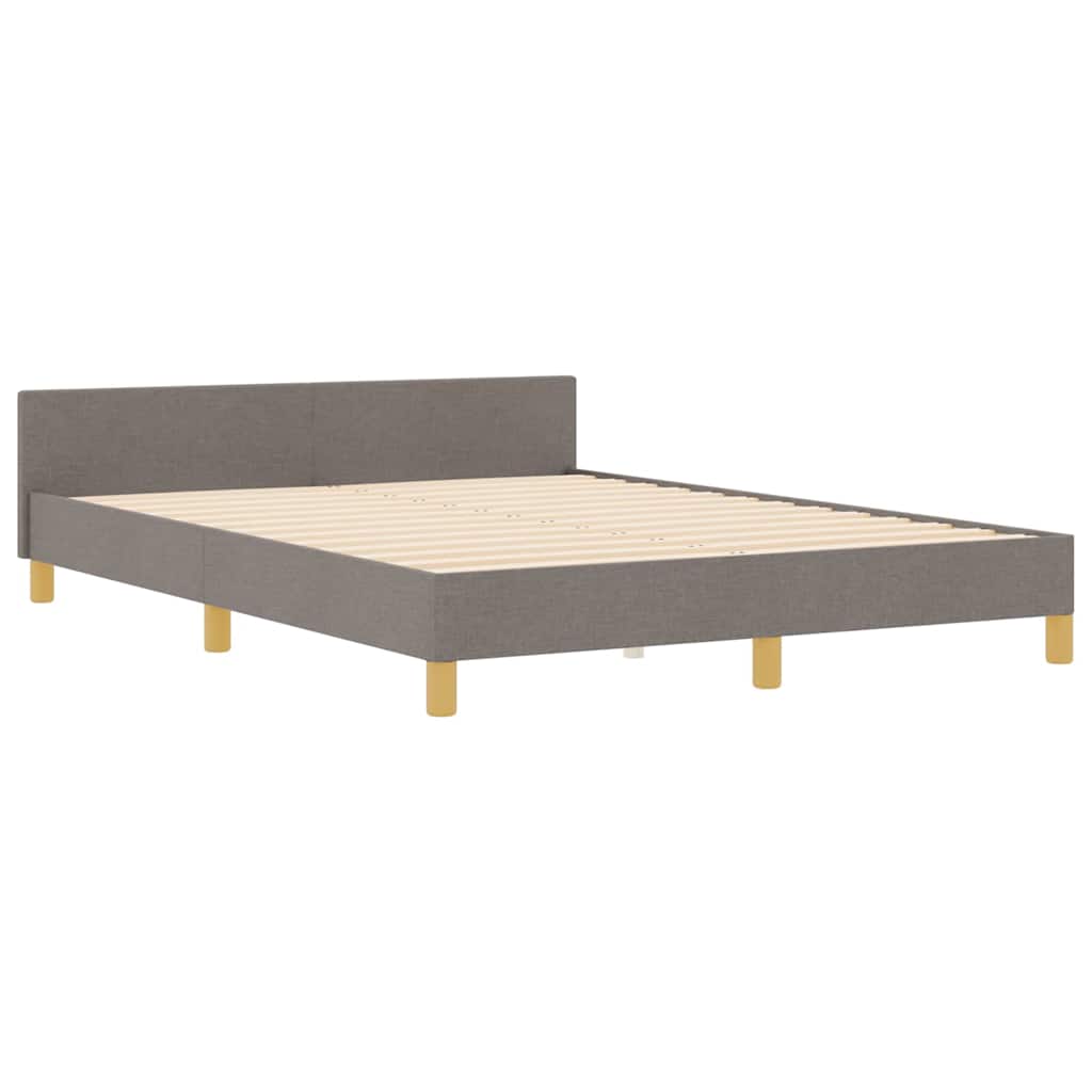 Σκελετός Κρεβατιού με κεφαλάρι Taupe 140 x 190 cm ύφασμα - Pakobazaar