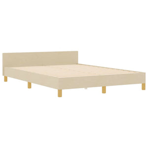 Σκελετός Κρεβατιού με κεφαλάρι Κρεμ 140 x 190 cm ύφασμα - Pakobazaar