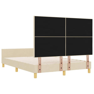 Σκελετός Κρεβατιού με κεφαλάρι Κρεμ 140 x 190 cm ύφασμα - Pakobazaar