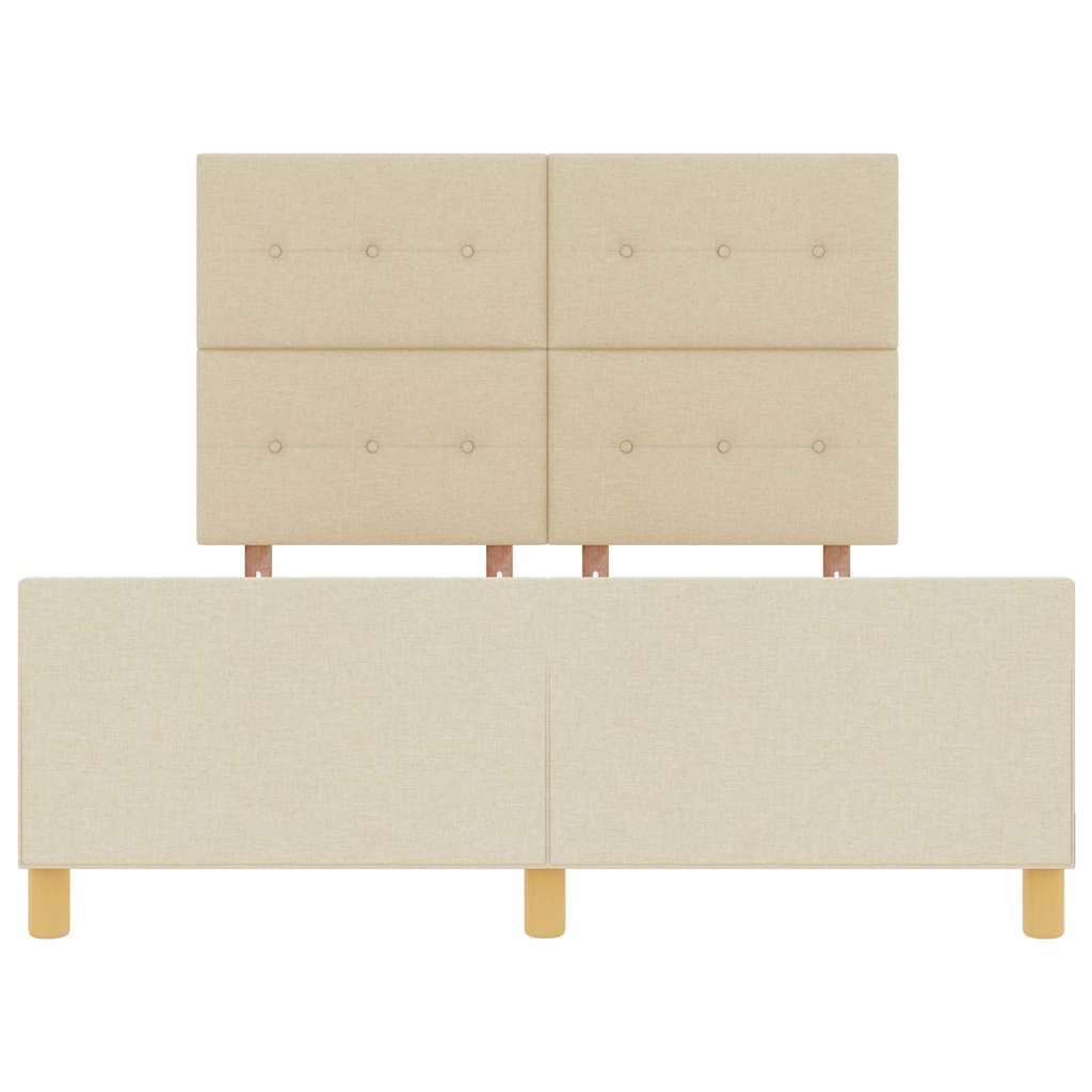 Σκελετός Κρεβατιού με κεφαλάρι Κρεμ 140 x 190 cm ύφασμα - Pakobazaar