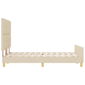 Σκελετός Κρεβατιού με κεφαλάρι Κρεμ 140 x 190 cm ύφασμα - Pakobazaar